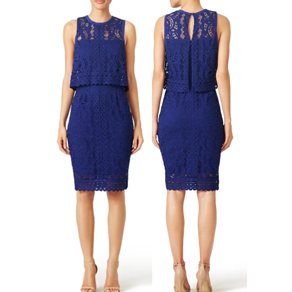 Saylor Betsy Royal Blue Lace Sheath Dress